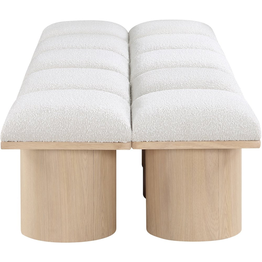 Pavilion Cream Boucle Fabric Bench