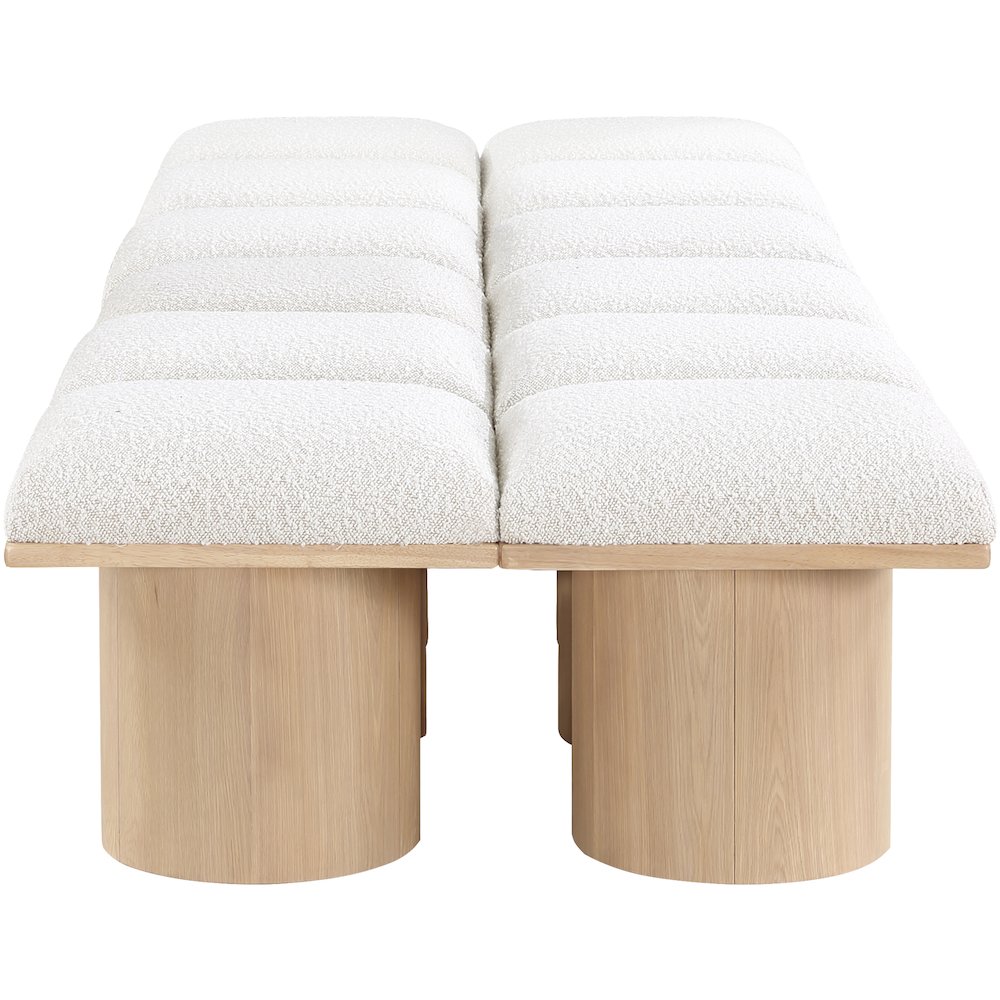 Pavilion Cream Boucle Fabric Bench
