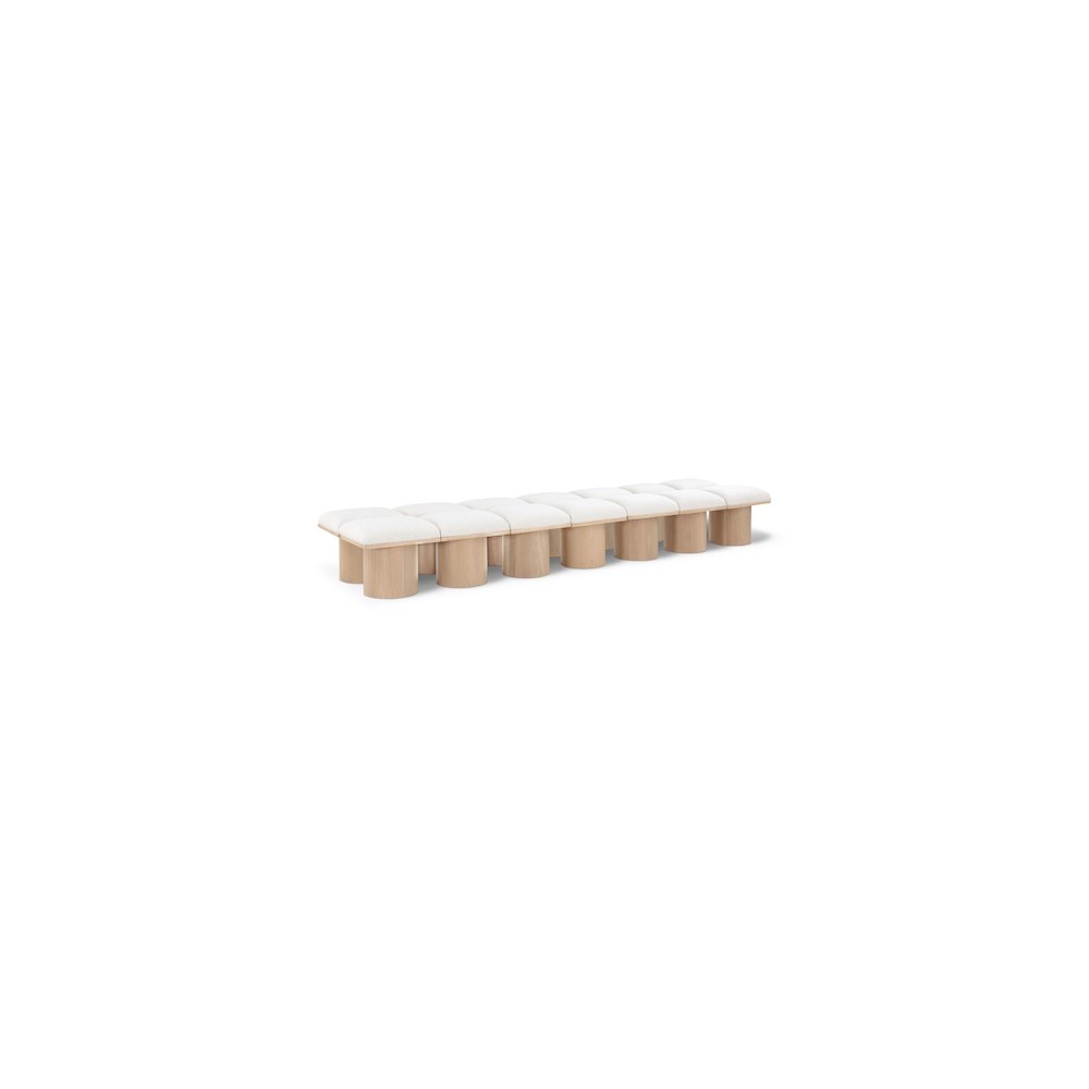 Pavilion Cream Boucle Fabric Bench
