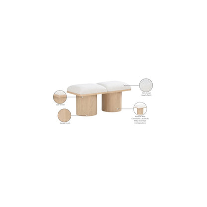 Pavilion Cream Boucle Fabric Bench