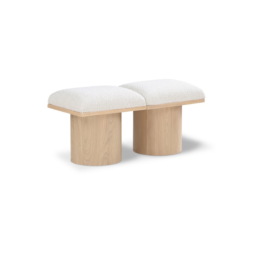 Pavilion Cream Boucle Fabric Bench