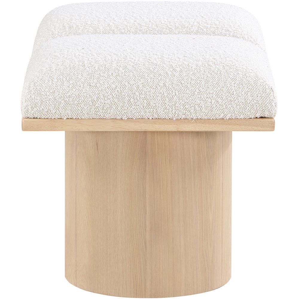 Pavilion Cream Boucle Fabric Bench