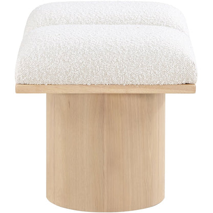 Pavilion Cream Boucle Fabric Bench