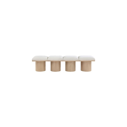 Pavilion Cream Boucle Fabric Bench