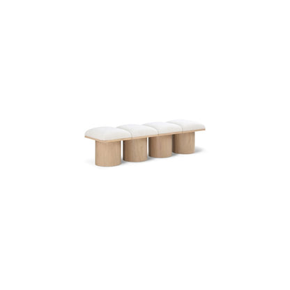 Pavilion Cream Boucle Fabric Bench