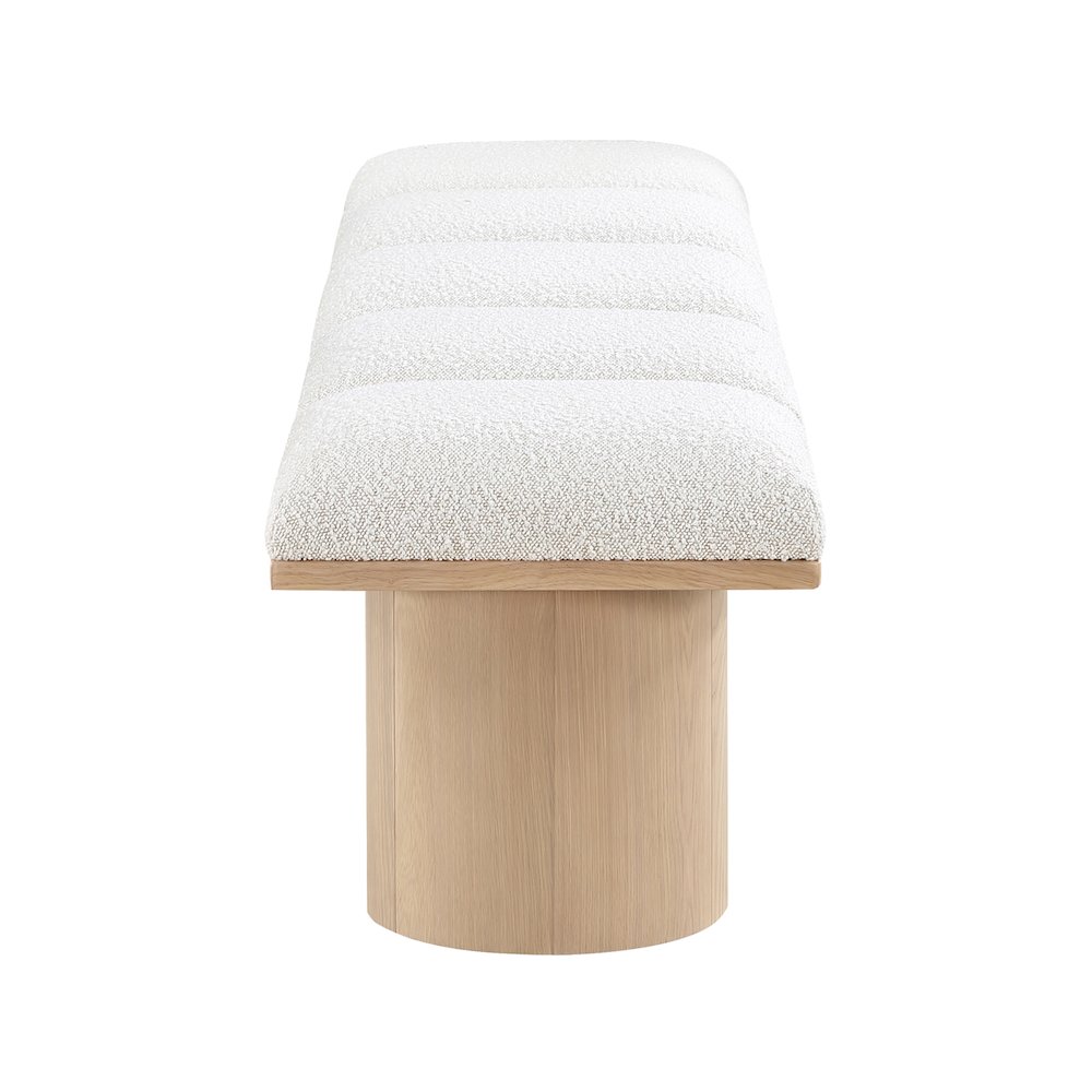 Pavilion Cream Boucle Fabric Bench