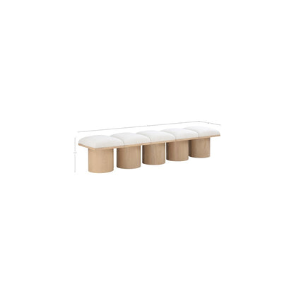 Pavilion Cream Boucle Fabric Bench