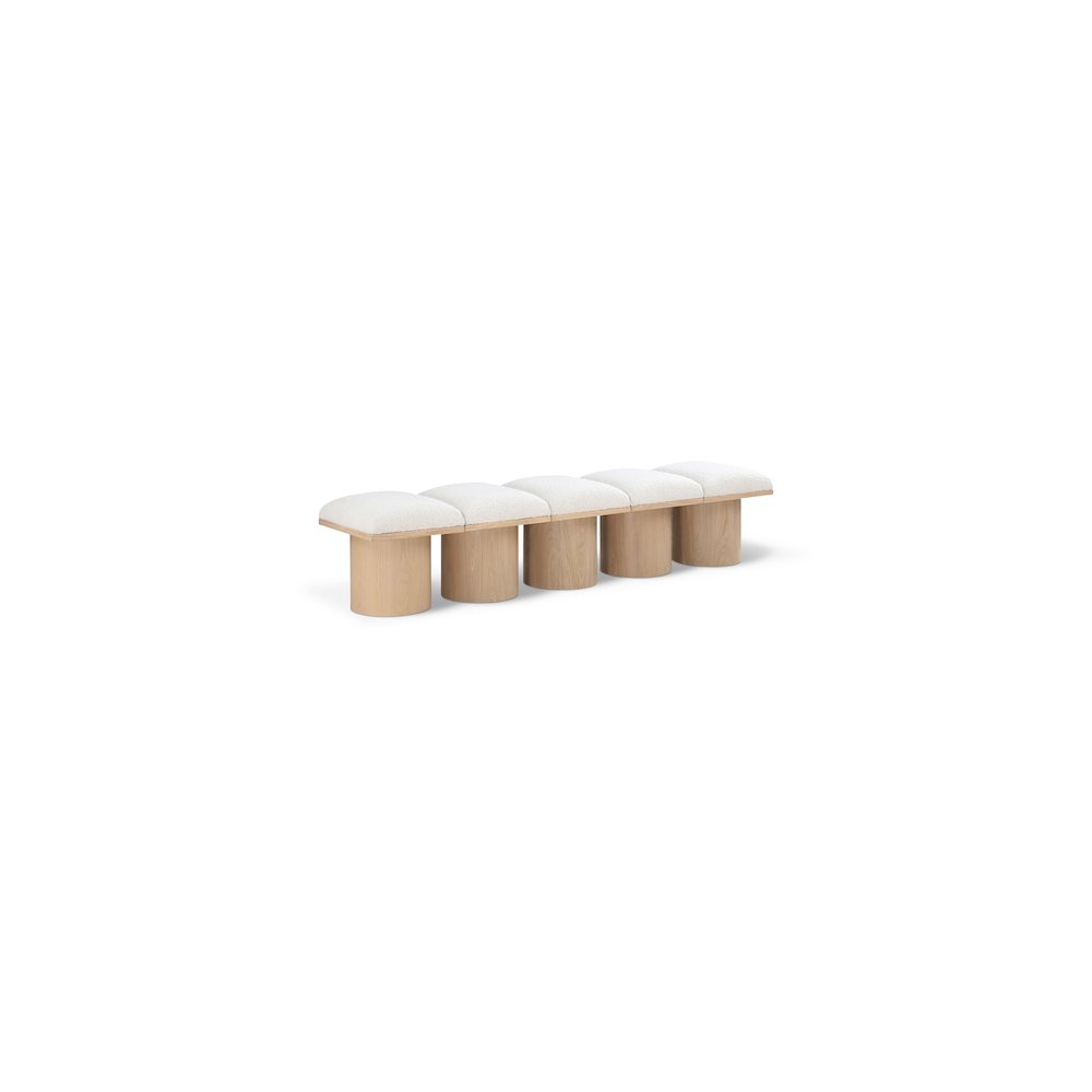 Pavilion Cream Boucle Fabric Bench