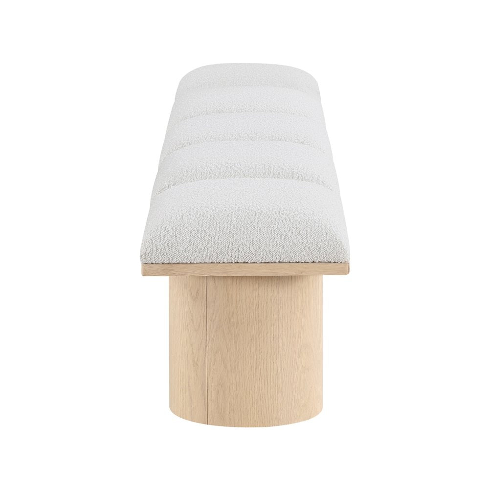 Pavilion Cream Boucle Fabric Bench