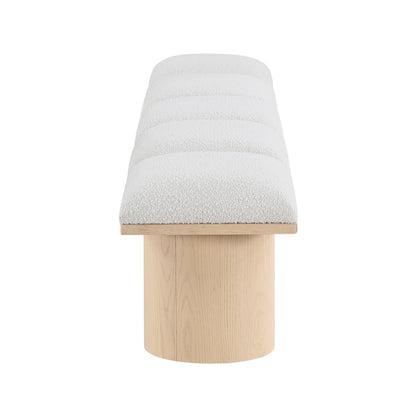 Pavilion Cream Boucle Fabric Bench