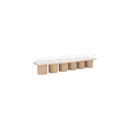 Pavilion Cream Boucle Fabric Bench