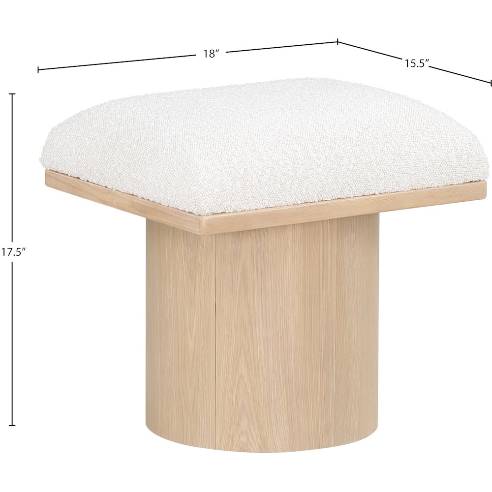 Pavilion Cream Boucle Fabric Bench/Stool