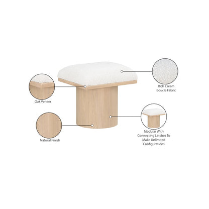 Pavilion Cream Boucle Fabric Bench/Stool