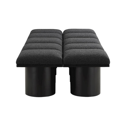 Pavilion Black Boucle Fabric Bench