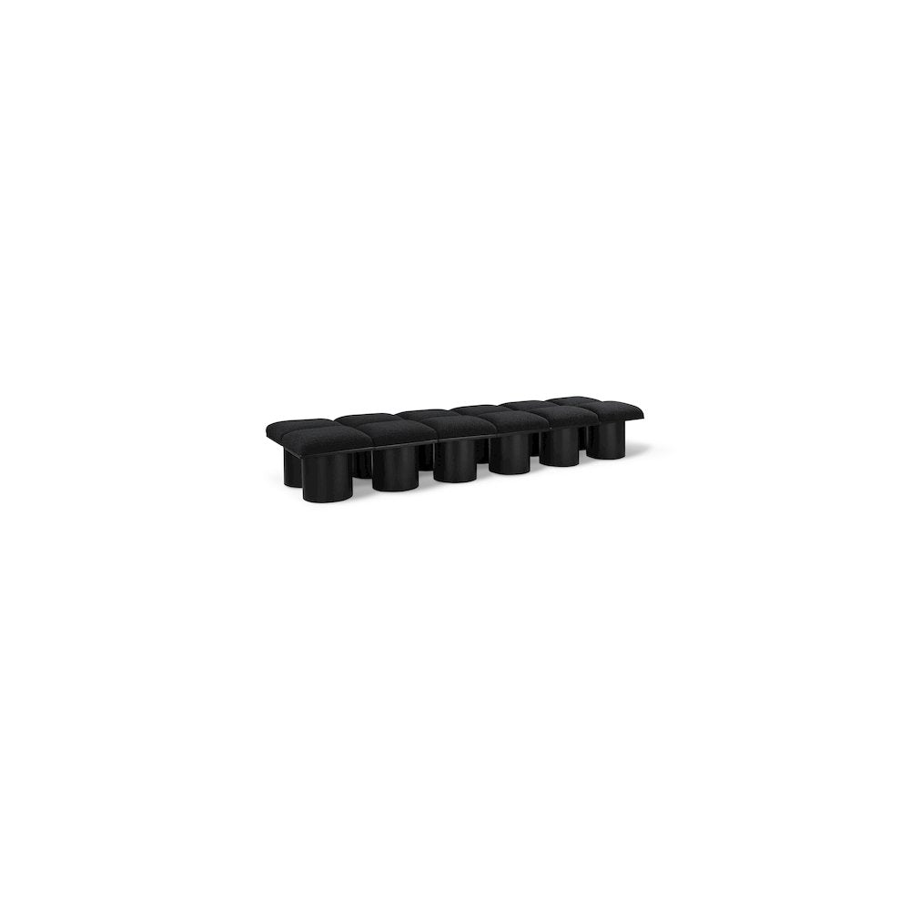 Pavilion Black Boucle Fabric Bench