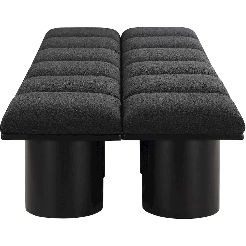 Pavilion Black Boucle Fabric Bench