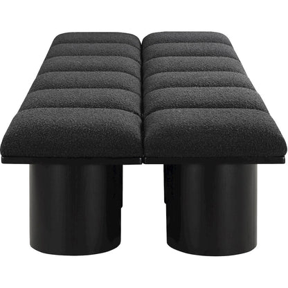 Pavilion Black Boucle Fabric Bench