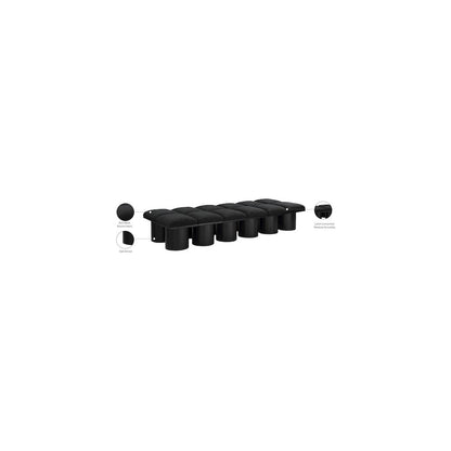Pavilion Black Boucle Fabric Bench