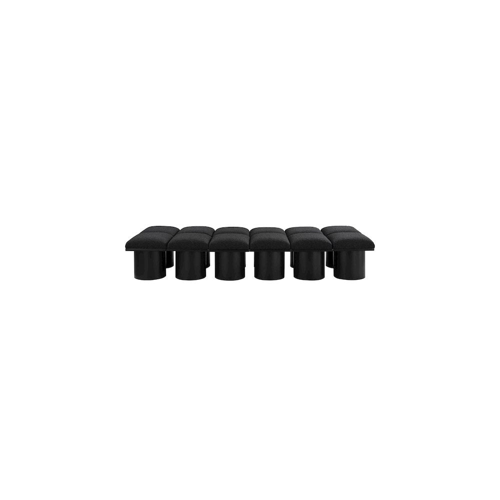 Pavilion Black Boucle Fabric Bench