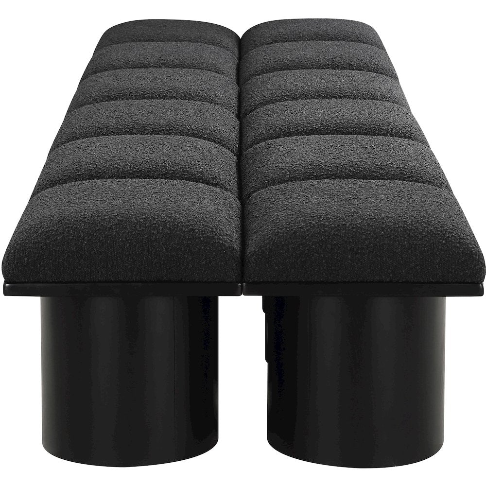 Pavilion Black Boucle Fabric Bench