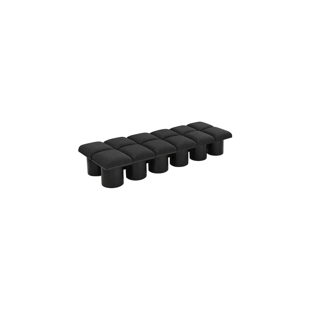 Pavilion Black Boucle Fabric Bench