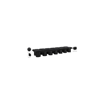 Pavilion Black Boucle Fabric Bench
