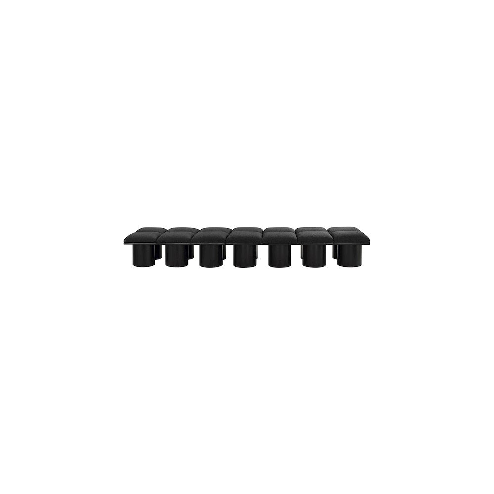 Pavilion Black Boucle Fabric Bench