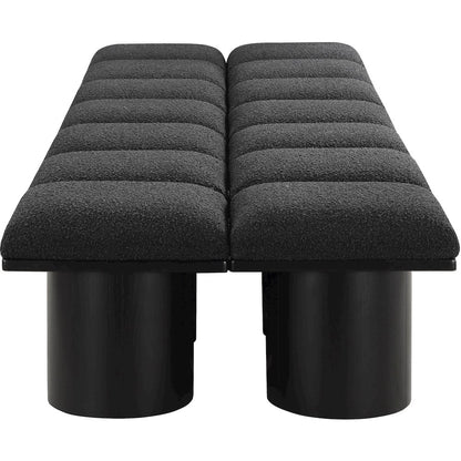 Pavilion Black Boucle Fabric Bench