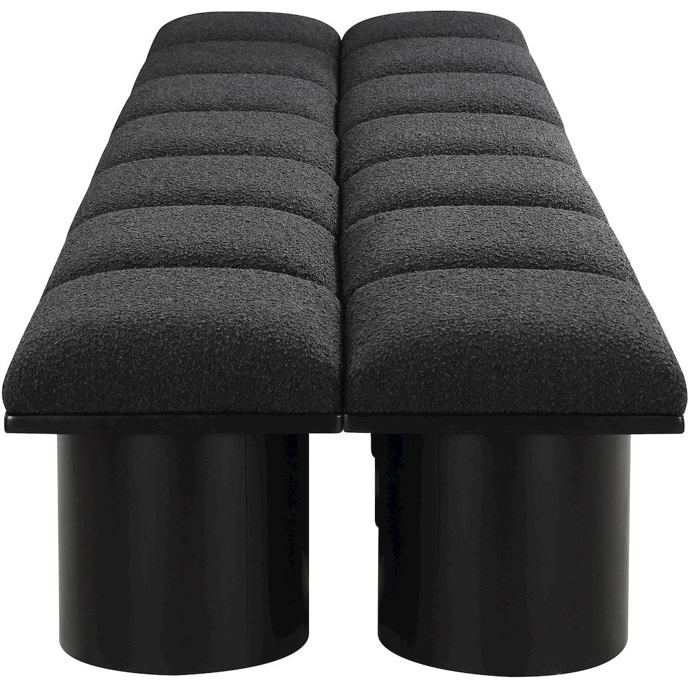 Pavilion Black Boucle Fabric Bench