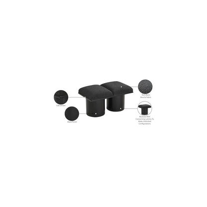 Pavilion Black Boucle Fabric Bench