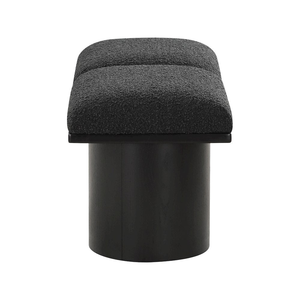 Pavilion Black Boucle Fabric Bench