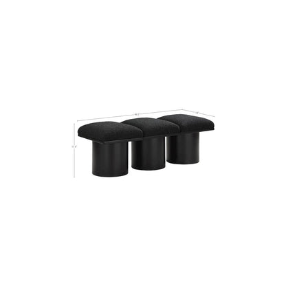 Pavilion Black Boucle Fabric Bench
