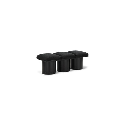 Pavilion Black Boucle Fabric Bench