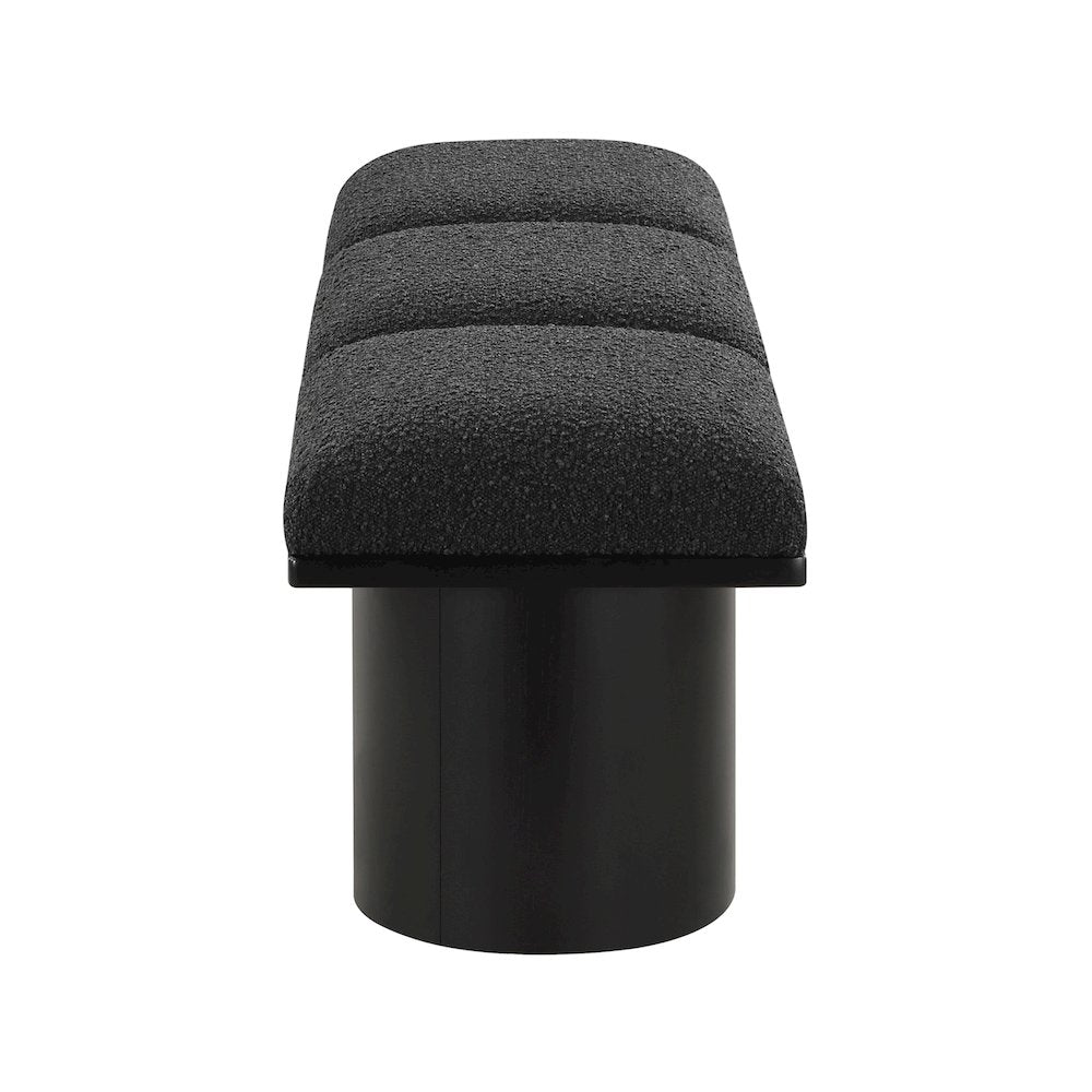 Pavilion Black Boucle Fabric Bench