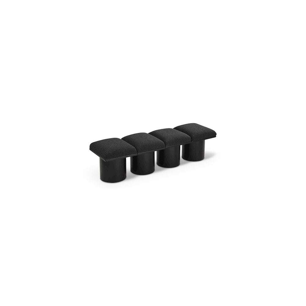 Pavilion Black Boucle Fabric Bench
