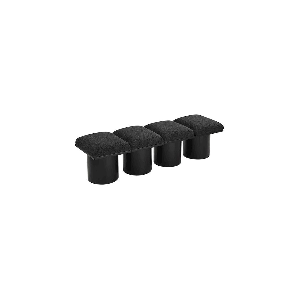 Pavilion Black Boucle Fabric Bench