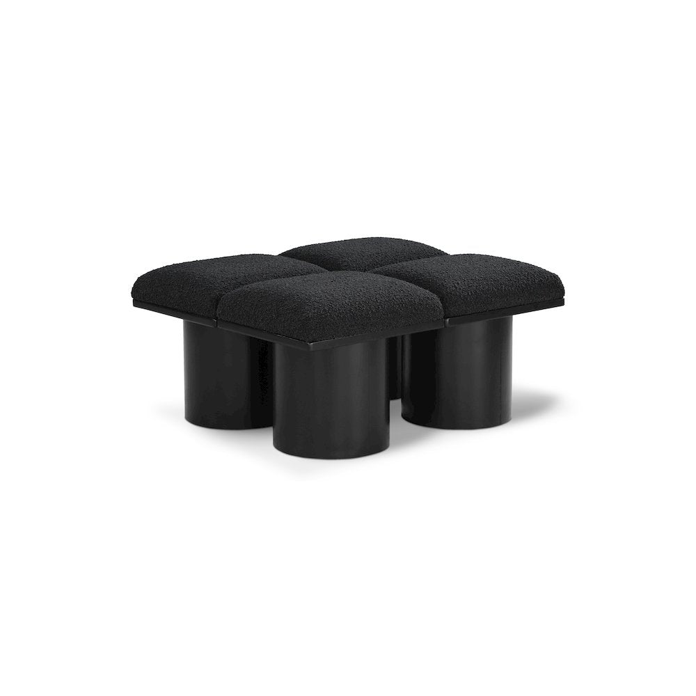Pavilion Black Boucle Fabric Bench