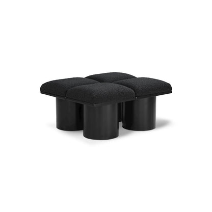 Pavilion Black Boucle Fabric Bench