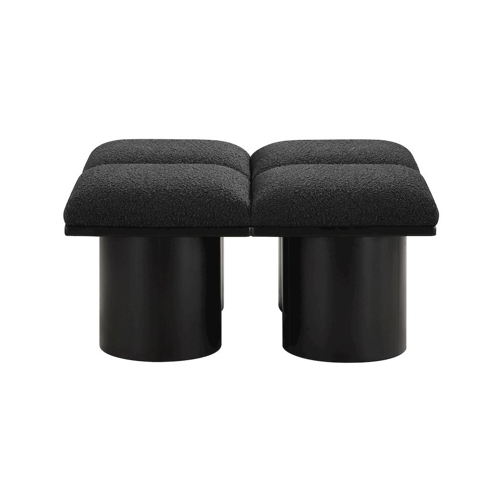 Pavilion Black Boucle Fabric Bench