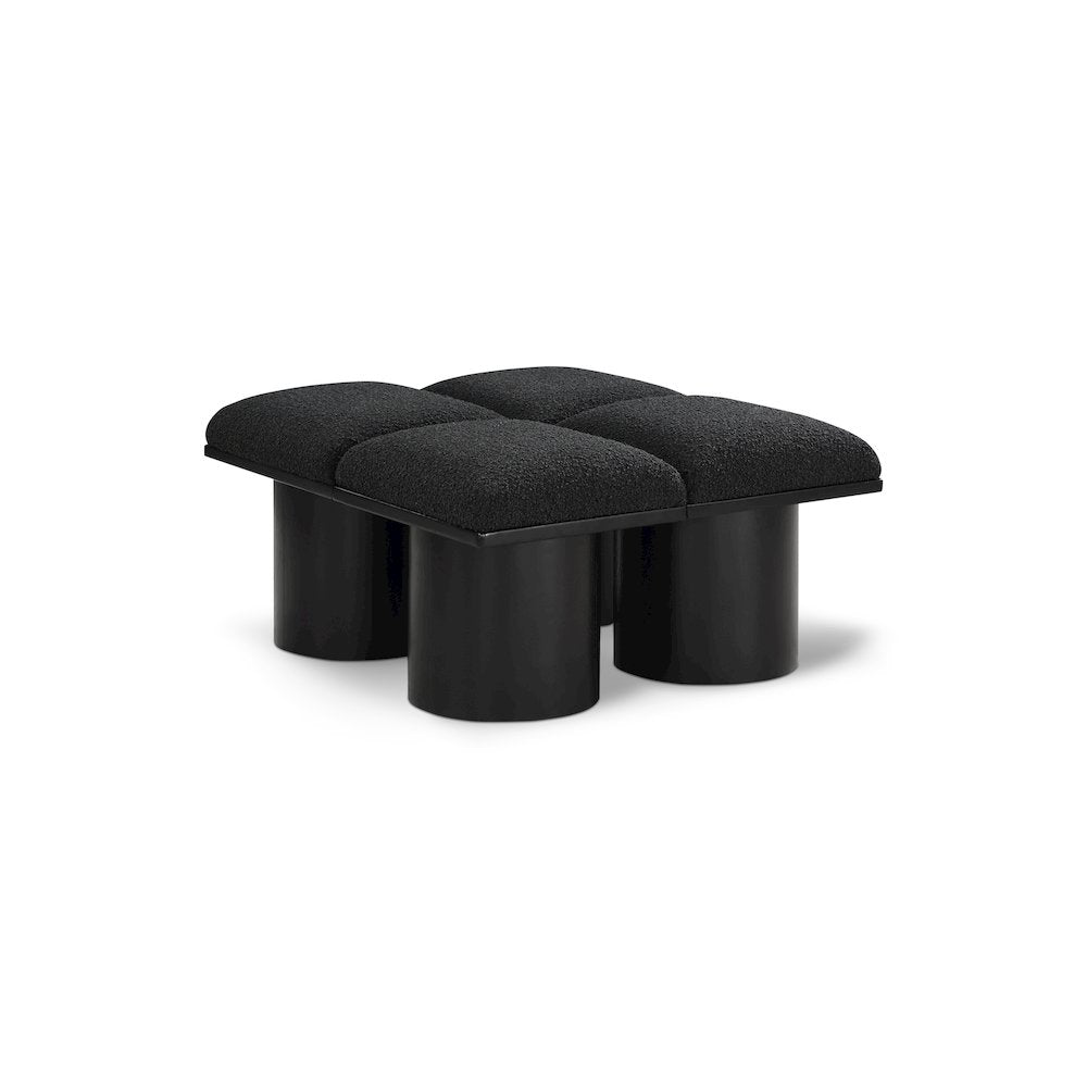 Pavilion Black Boucle Fabric Bench