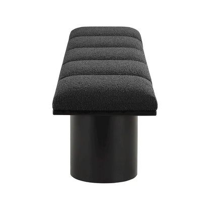 Pavilion Black Boucle Fabric Bench