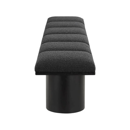 Pavilion Black Boucle Fabric Bench