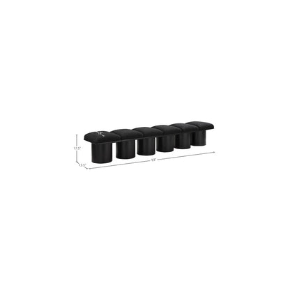Pavilion Black Boucle Fabric Bench