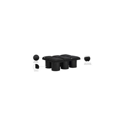 Pavilion Black Boucle Fabric Bench