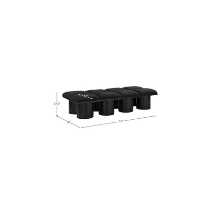 Pavilion Black Boucle Fabric Bench