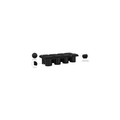 Pavilion Black Boucle Fabric Bench