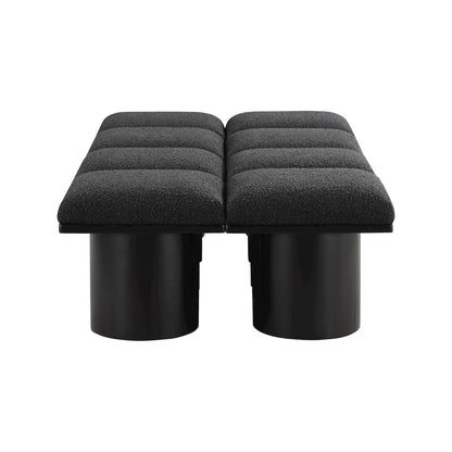Pavilion Black Boucle Fabric Bench