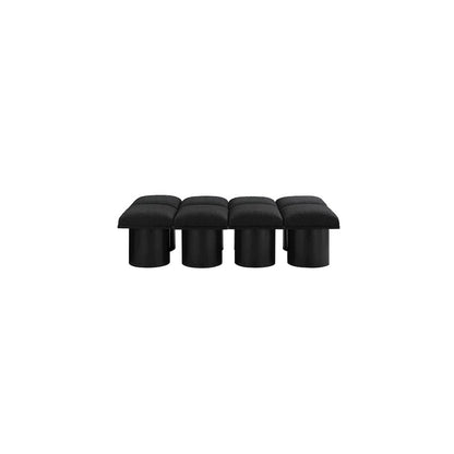 Pavilion Black Boucle Fabric Bench