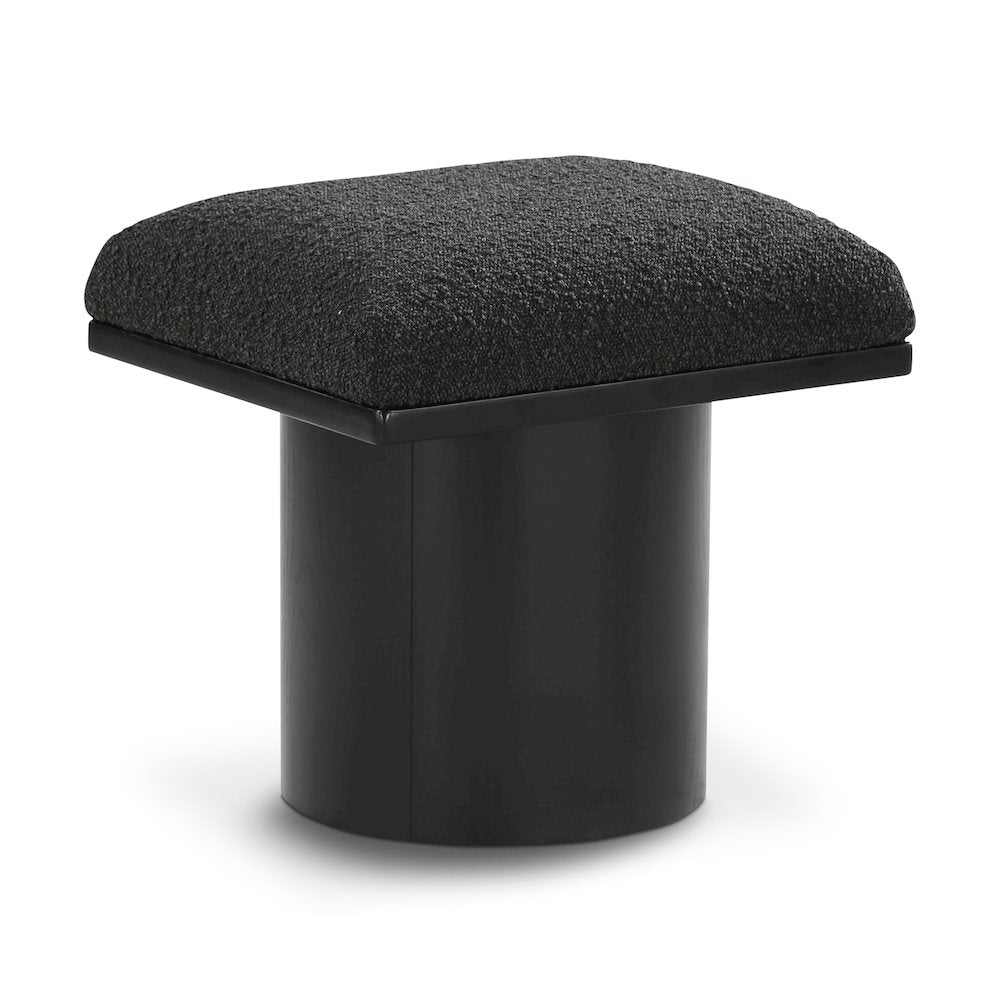 Pavilion Black Boucle Fabric Bench/Stool