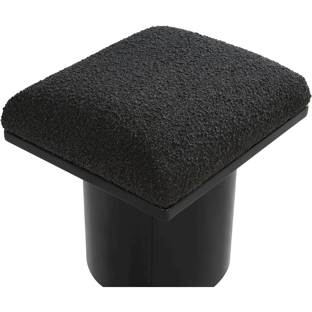 Pavilion Black Boucle Fabric Bench/Stool